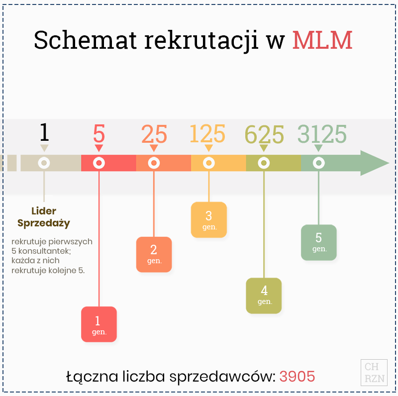 Schemat rekrutacji w MLM - infografika