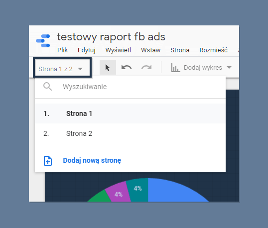 Google Data Studio Raport Facebook Ads 