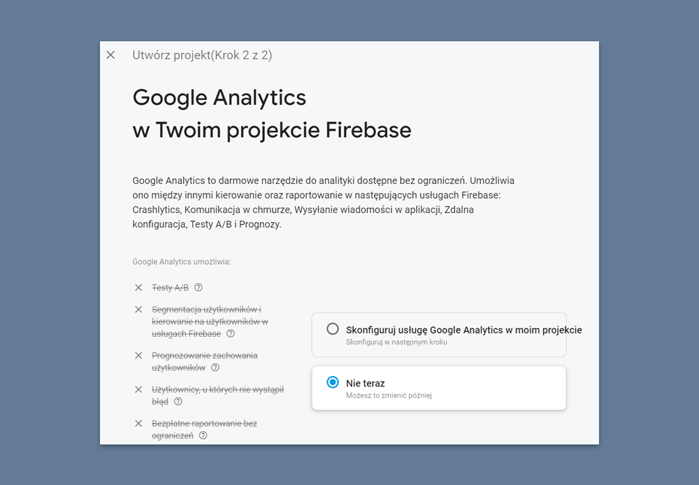 Skracacz linków - Google Firebase